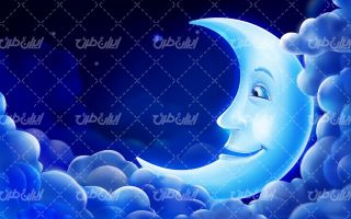 تصویر با کیفیت هلال ماه به همراه تصویر زمینه و بک گراند گرافیکی