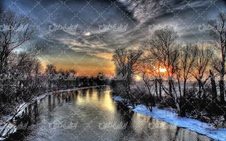 تصویر با کیفیت منظره زمستان به همراه فصل زمستان و چشم انداز برفی
