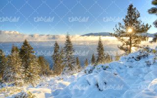 تصویر با کیفیت چشم انداز زمستان به همراه فصل زمستان و چشم انداز برفی