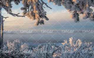 تصویر با کیفیت منظره فصل زمستان به همراه فصل زمستان و چشم انداز برفی