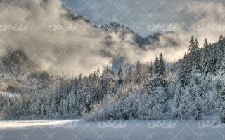 تصویر با کیفیت چشم انداز برف به همراه برف و طبیعت برفی