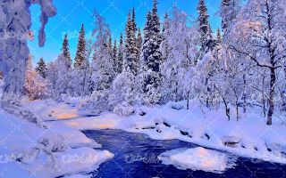 تصویر با کیفیت چشم انداز برف به همراه برف و طبیعت برفی