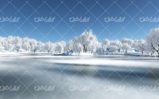 تصویر با کیفیت منظره زیبای برف به همراه برف و طبیعت برفی
