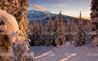 تصویر با کیفیت طبیعت زیبا همراه با منظره و چشم انداز زیبای زمستان