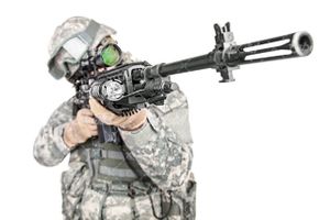 تصویر با کیفیت تسلیحات همراه با لباس نظامی و تجهیزات نظامی