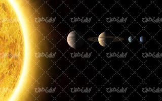 تصویر با کیفیت سیاره همراه با منظومه شمسی و تصویر سیارات