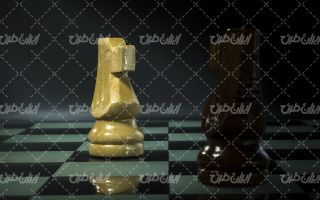 تصویر با کیفیت مهره شطرنج همراه با بازی شطرنج و مهره شطرنج