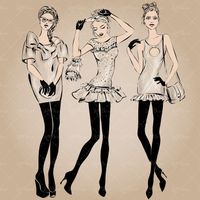 وکتور مدل لباس زنانه فشن کیف و کفش