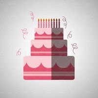 وکتور کیک تولد شمع کیک جشن قنادی کیک صورتی