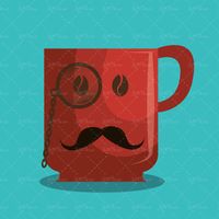 وکتور فنجان قرمز فنجان چای فنجان قهوه