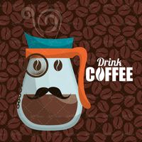 وکتور قهوه جوش بک گراند قهوه دانه های قهوه