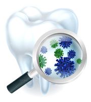 وکتور ذره بین پلاک های روی دندان میکروب های دهان