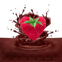 وکتور توت فرنگی قلب شکلات کاکائویی شیرینی1