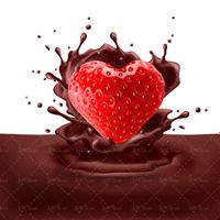 وکتور توت فرنگی قلب کاکائو شکلات کاکائویی قنادی