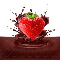 وکتور توت فرنگی قلب کاکائو شکلات کاکائویی قنادی1