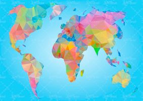 وکتور نقشه سه بعدی جهان بک گراند