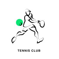 وکتور تنیس لوگو ورزشی لوگوی راکت تنیس توپ تنیس