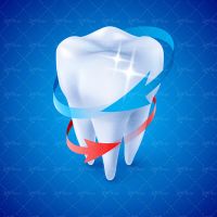 وکتور دندان دندان پزشکی دندان سفید دندان سالم بک گراند آبی نظافت دندان