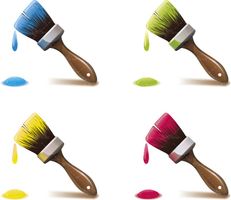 وکتور فرچه رنگ رنگ و ابزار نقاشی ساختمان رنگ فروشی رنگ روغن