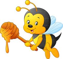 وکتور زنبور عسل نقاشی زنبور عسل قاشق برداشتن عسل