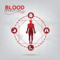 وکتور اهداخون آزمایش خون گروه خونی قطره خون پا1