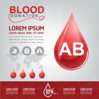 وکتور اهداخون آزمایش خون گروه خونی قطره خون گروه خونیAB