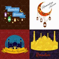 وکتور فانوس لیبل برچسب حلال ماه رمضان کریم4