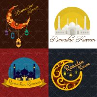 وکتور فانوس لیبل برچسب حلال ماه رمضان کریم6