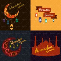 وکتور فانوس لیبل برچسب حلال ماه رمضان کریم9