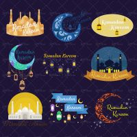 وکتور ماه مبارک رمضان حلال ماه ستاره فانوس2