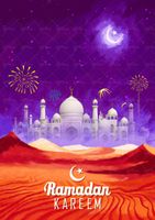 وکتور حلال ماه ستاره بک گراند آتش بازی رمضان کریم