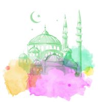 وکتور گنبد مسجد گلدسته حلال ماه رمضان کریم