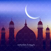 وکتور طرح اسلامی طرح مذهبی رمضان کریم شب ستاره