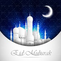 وکتور عید فطر ماه مبارک رمضان ستاره حلال ماه گنبد گلدسته بک گراند مذهبی1