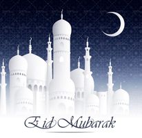 وکتور عید فطر ماه مبارک رمضان ستاره حلال ماه گنبد گلدسته بک گراند مذهبی2