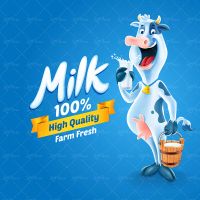 وکتور شیر لیوان شیر سطل چوبی شیر گاو لیبل شیر برچسب
