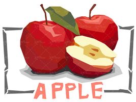 وکتور سیب سرخ سیب قاچ شده سیب قرمز میوه سرا میوه فروشی