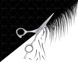 وکتور آرایشگاه مردانه پیرایش موکده قیچی سلمانی کوتاه کردن مو
