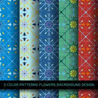 وکتور پترن وکتور بک گراند گل وکتور 5Textures