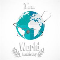 وکتور آرم روز جهانی سلامت وکتور کره زمین وکتور کوشی پزشکی