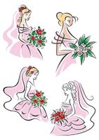 وکتور لباس عروس وکتور لباس نامزدی وکتور مدل دسته گل عروس