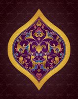 وکتور تصویر سنتی زینتی و اسلیمی تذهیب طلایی1