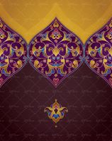 وکتور تصویر سنتی زینتی و اسلیمی تذهیب طلایی6