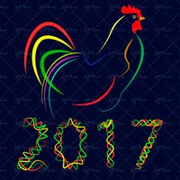 وکتور خروس گرافیکی وکتور خروس رنگی وکتور نماد سال 2017