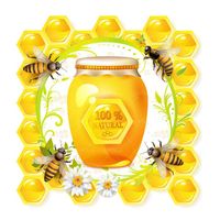 وکتور لوگو تولید عسل وکتور زنبور عسل وکتور شیشه عسل
