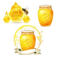 وکتور لوگو تولید عسل وکتور زنبور عسل وکتور لوگو عسل 100 درصد طبیعی34
