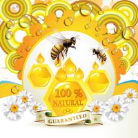 وکتور لوگو تولید عسل وکتور زنبور عسل وکتور لوگو عسل 100 درصد طبیعی35