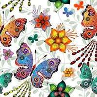 وکتور پروانه رنگی وکتور پروانه گرافیکی وکتور بک گراند گل