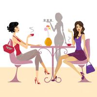 وکتور لباس مجلسی وکتور پوشاک زنانه وکتور کافی شاپ1