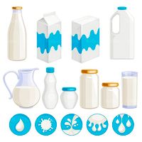 وکتور شیر پاستوریزه وکتور لبنیات وکتور پاکت شیر